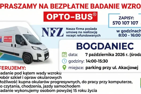 Bezpłatne badanie wzroku w Opto-Busie – już 7 października w Bogdańcu