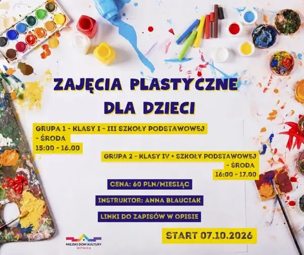Zajęcia plastyczne w MDK Witnica – zapisy na nowy rok szkolny