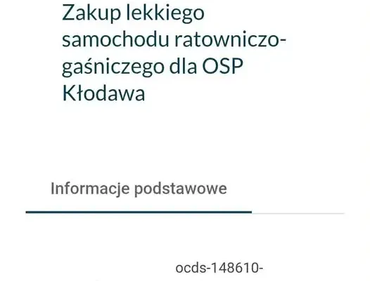 Ochotnicza Straż Pożarna w Kłodawie ogłasza przetarg na lekki samochód ratowniczo-gaśniczy