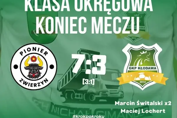 GKP Kłodawa bez punktów po wysokiej porażce z Pionierem Zwierzyn