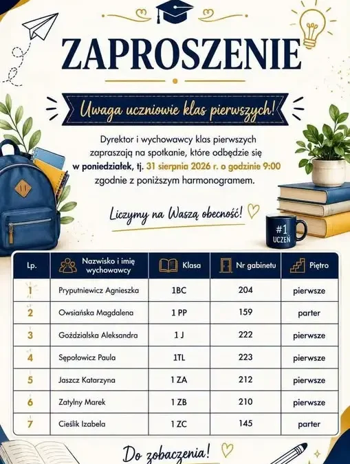 Spotkanie pierwszoklasistów w Szkole Podstawowej w Kostrzynie – 31 sierpnia