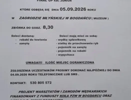 Zawody wędkarskie dla dzieci w Bogdańcu – finał Grand Prix Juniorów