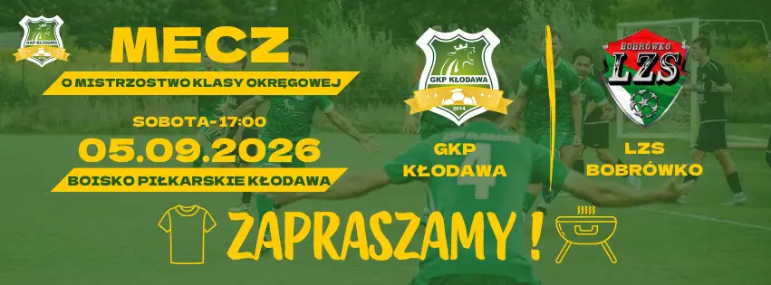 Mecz piłkarski w Kłodawie: GKP Kłodawa zagra z LZS Kłodawa Bobrówko