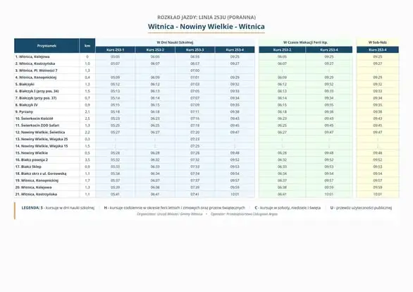 Nowe rozkłady jazdy gminnej komunikacji w Witnicy od września