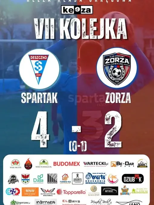 Spartak Deszczno wygrywa z Zorzą Kowalów 4:2 na własnym boisku