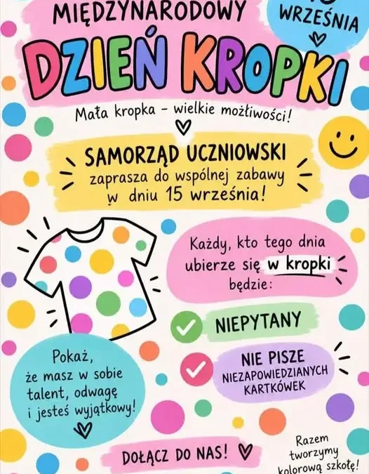 Międzynarodowy Dzień Kropki już 15 września – ubierz się w kropki i pokaż kreatywność!