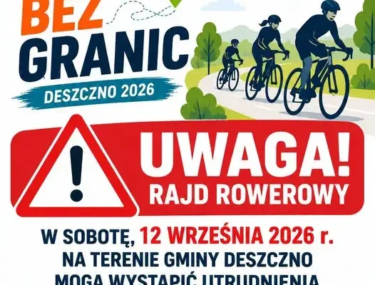 Rajd rowerowy „Rower bez granic – Deszczno 2026” – utrudnienia w ruchu już dziś