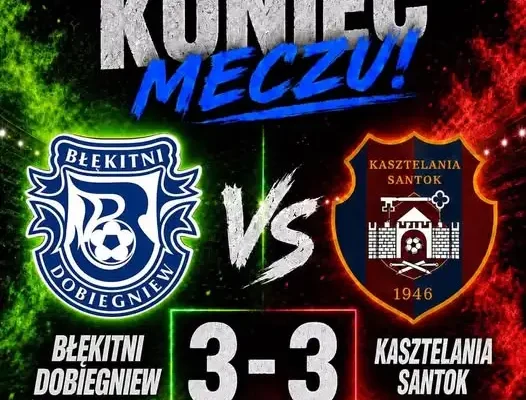 Remis w meczu Błękitni Dobiegniew – relacja i podsumowanie