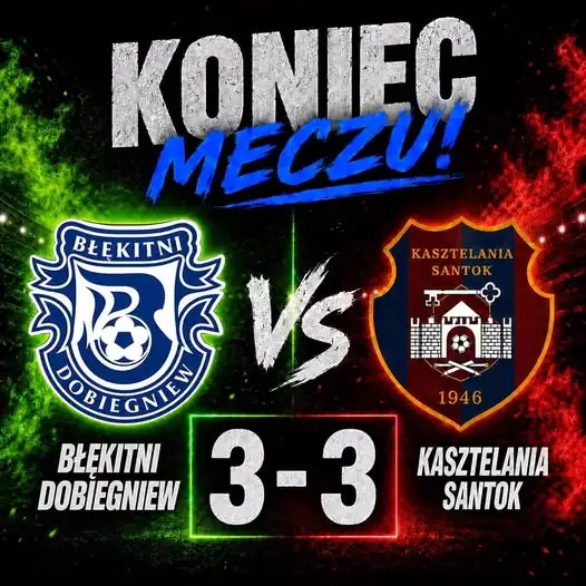 Remis w meczu Błękitni Dobiegniew – relacja i podsumowanie