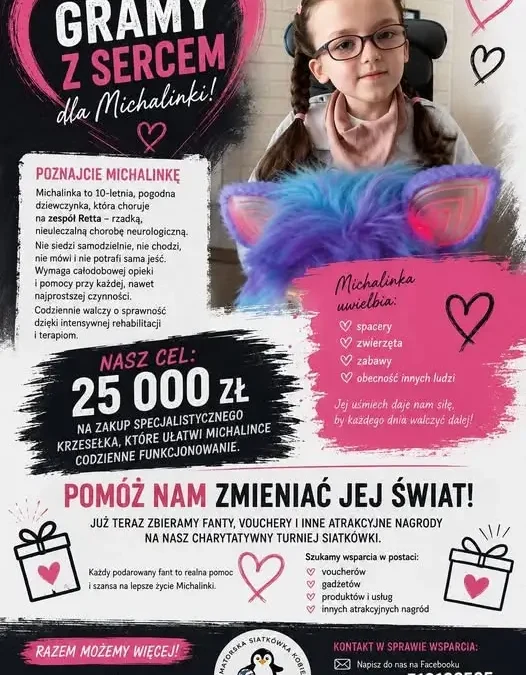Kostrzyn nad Odrą: charytatywny turniej siatkówki „Pingwinki” dla 10-letniej Michaliny