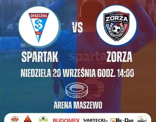 Spartak Deszczno zagra z Zorzą Kowalów. Mecz w niedzielę na Arenie Maszewo