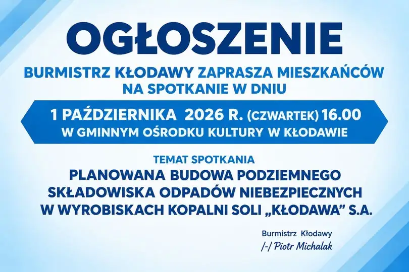 Kłodawa: spotkanie w sprawie podziemnego składowiska odpadów niebezpiecznych