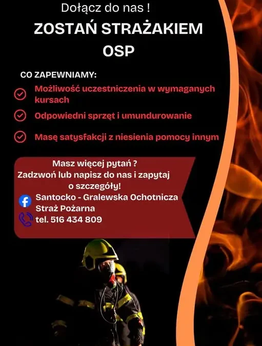 Santocko-Gralewska OSP szuka nowych strażaków ochotników