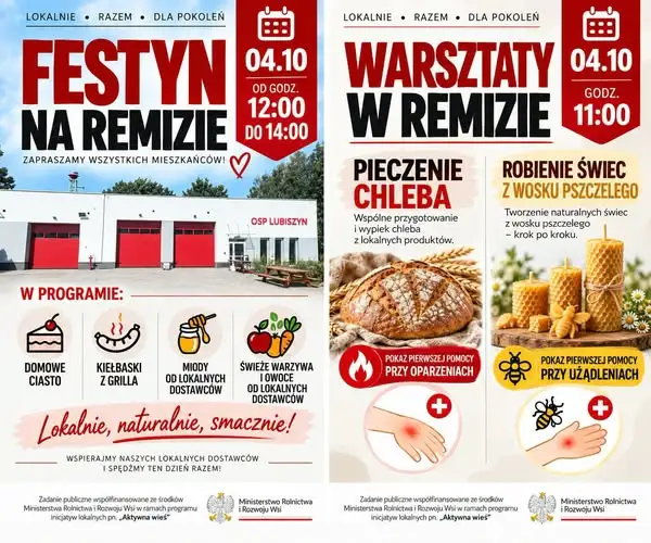 Festyn i warsztaty w remizie OSP Lubiszyn już w niedzielę