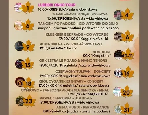 Październik w Kostrzyńskim Centrum Kultury – sprawdź harmonogram wydarzeń