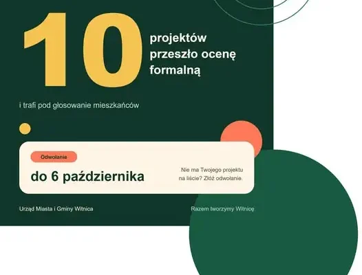 Budżet Obywatelski 2027 w Witnicy: 10 projektów przechodzi do głosowania