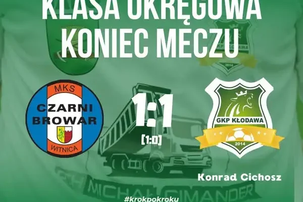 Historyczny punkt GKP Kłodawa w klasie okręgowej. Remis z Czarni Browar Witnica