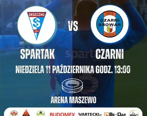 Spartak Deszczno zagra z Czarnymi Browar Witnica w X kolejce klasy okręgowej