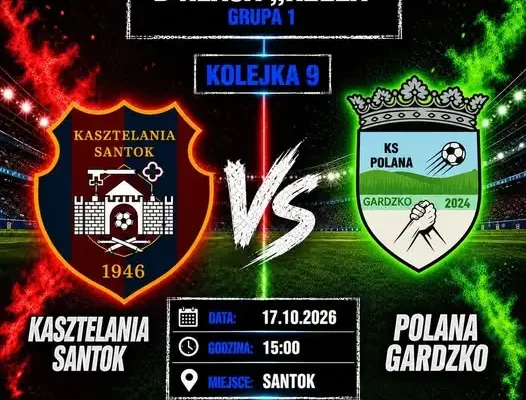 Kasztelania Santok żegna jesień przed własną publicznością. W sobotę mecz z Polaną Gardzko