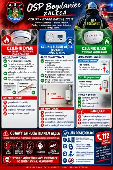 Pożar sadzy w kominie w Jeninie. Strażacy apelują o czujki dymu i czadu