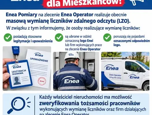 Masowa wymiana liczników zdalnego odczytu w gminie Deszczno – jak zweryfikować pracowników Enei?