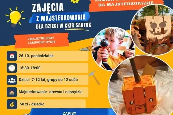 Warsztaty techniczne w CKiR Santok – halloweenowe majsterkowanie dla dzieci