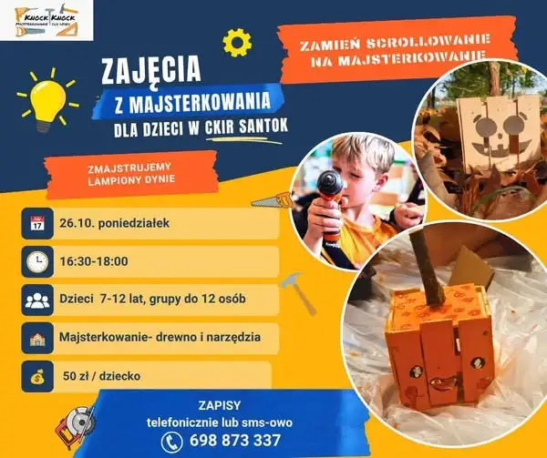 Warsztaty techniczne w CKiR Santok – halloweenowe majsterkowanie dla dzieci