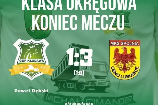 GKP Kłodawa przegrywa z Spójnią Ośno Lubuskie 1:3