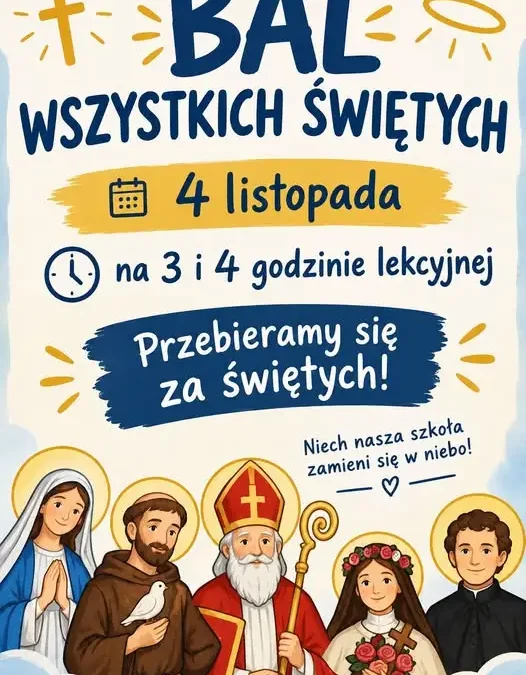 Bal Wszystkich Świętych w szkole – zaproszenie dla uczniów klas 1-3 i 1-8 zet