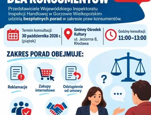 Bezpłatne porady konsumenckie w Kłodawie – 30 października