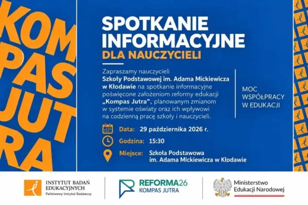 Kłodawa: nauczyciele SP im. Adama Mickiewicza dyskutują o reformie „Kompas Jutra”